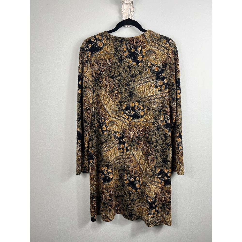 Coldwater Creek Cardigan Women's Stretch Floral Paisley Open Front Size Medium - Picture 7 of 7